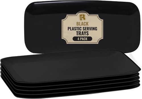 Pack black plastic serving - black,